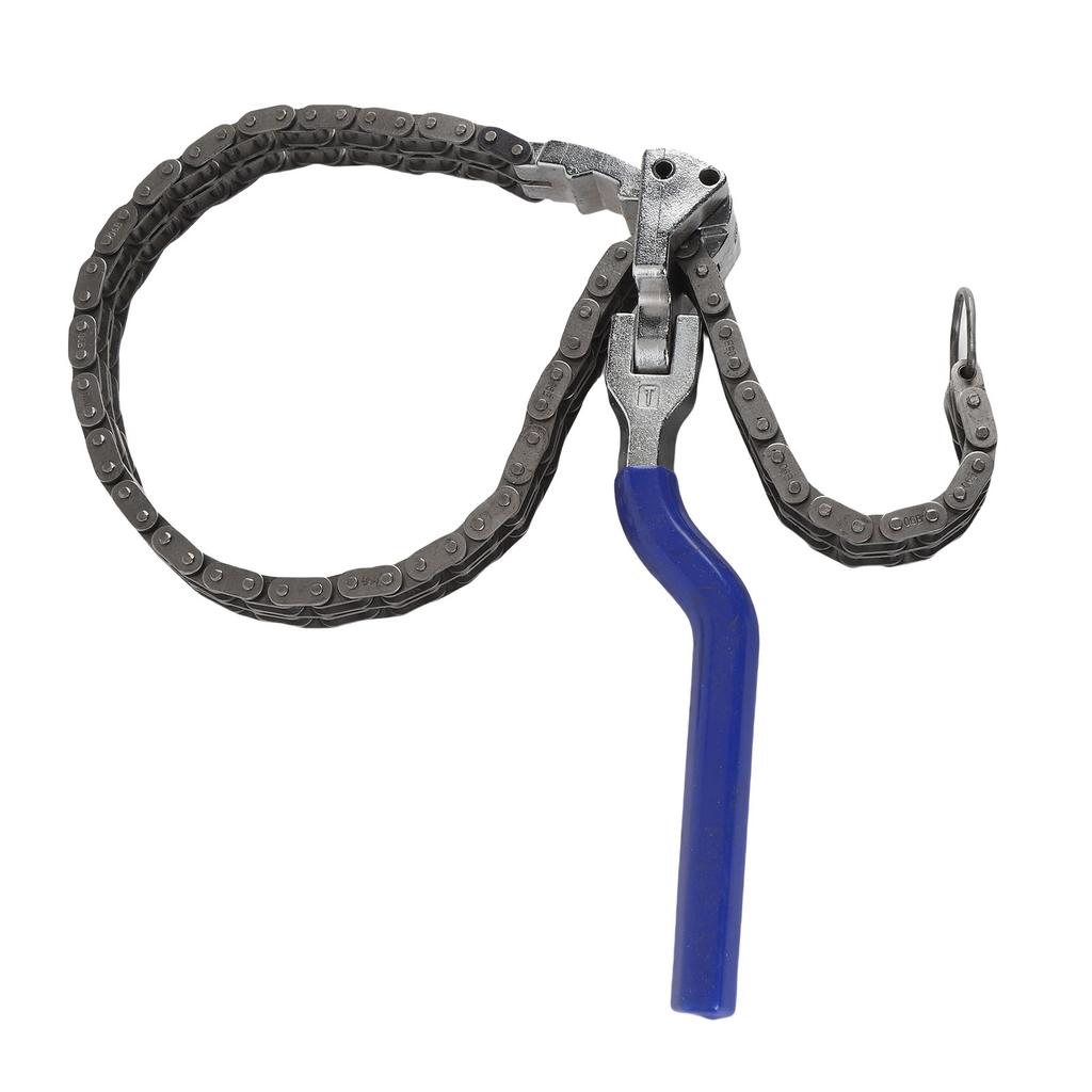 Cheie tip lanț pentru filtru de ulei, cheie multifuncțională de uz greu, unealtă de îndepărtare cu lanț lung de 23,6 inci