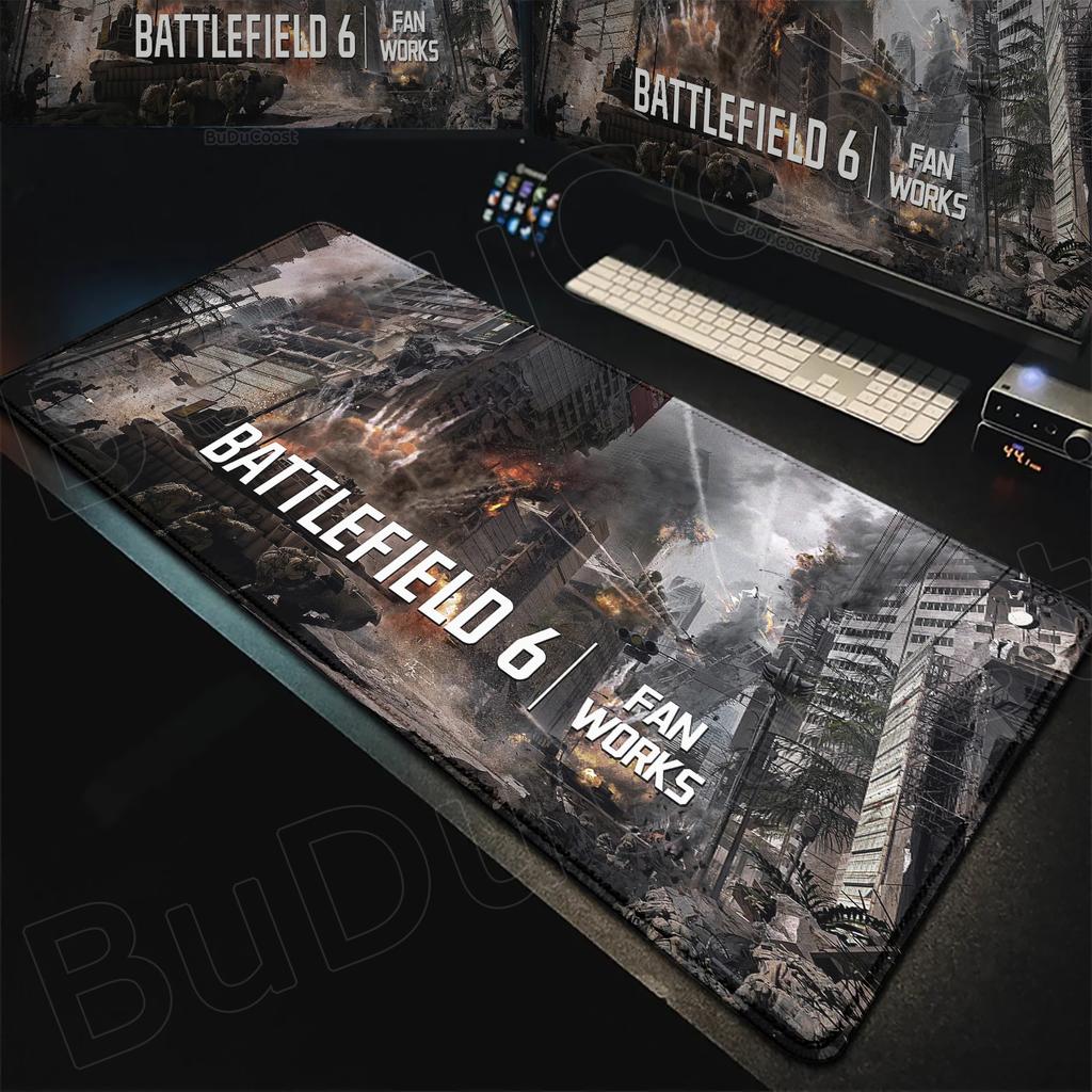 New Cool Game Wallpaper Battlefield 6 Mouse Pad Desk Mat Large Non-slip Non-slip Keyboard Ergonomic Office Rubber PC Home Custom
