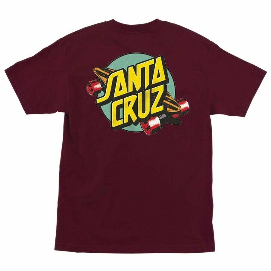 Santa Cruz SUMMER 76 DOT Skateboard T Shirt BURGUNDY XL