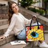 Fashion Cracked Pattern Tote Bag Casual Large Capacity Portable Daily Handbag for Outdoor Shopping Travel