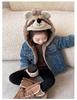 Girls' Fleece-Lined Denim Jacket - Warm Korean Style Autumn/Winter Cotton-Padded Top for Little Girls