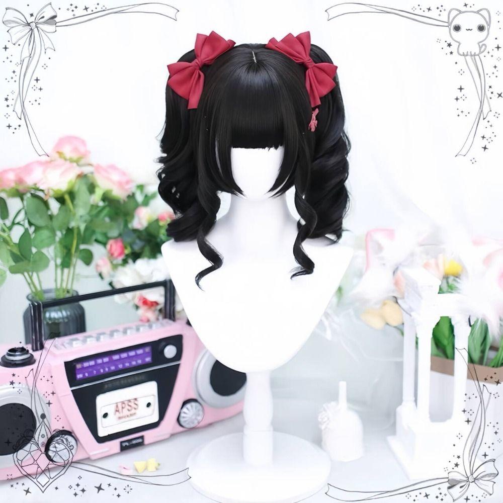 Harajuku Synthetic Wigs With Bangs Princess Cut Short Cosplay Lolita Hair  Party