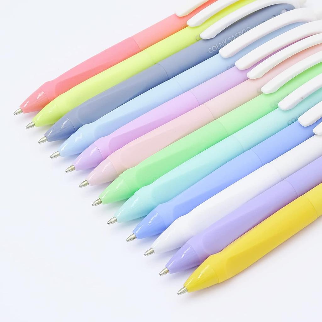 COLNK Assorted Colors Ballpoint Pens, Medium Point 1.0mm,Comfortable Triangle Grip Colored Pen Ballpoint Set for Journaling Planner,Long Lasting