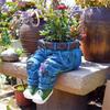 Resin Denim Pants Ornaments Creative Flower Pot Decoration Crafts Retro Garden