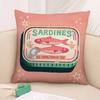 Coastal Charm Sardine Can Pillow Case 3D Print Polyester Fiber 40*40cm Home Sofa Throw Decoration Festival Gift