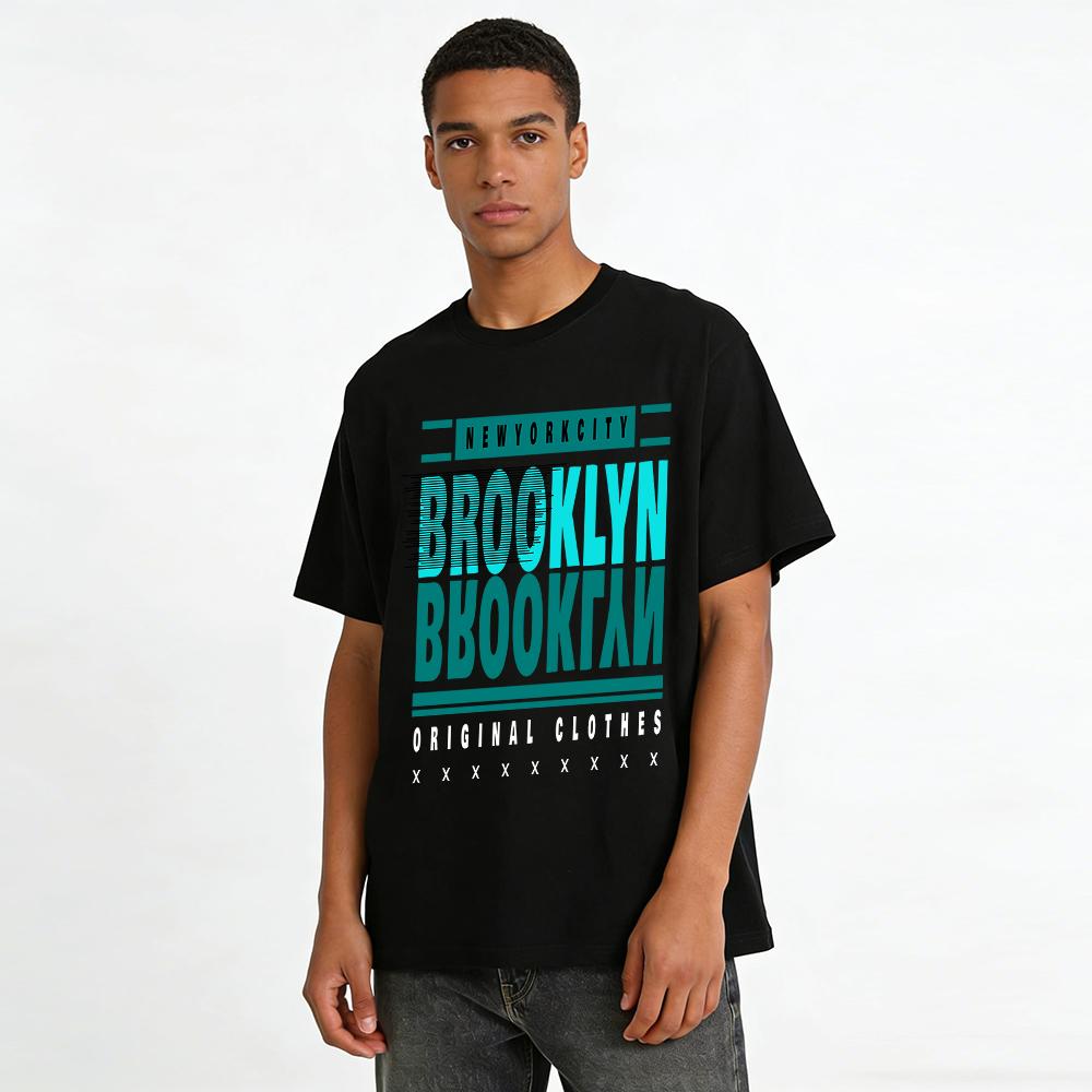 New York Brooklyn Graphic Print Casual Unisex Short Sleeve T-Shirt Pure Cotton T-shirt