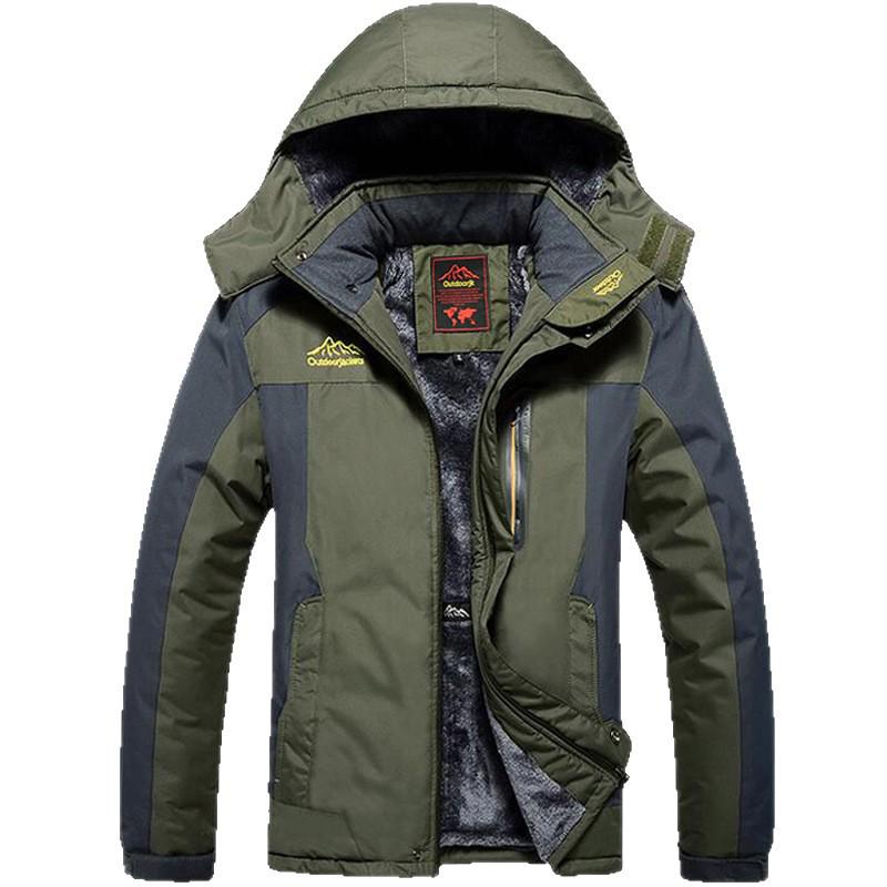 Men's Winter Windproof Fishing & Mountaineering Jacket - Plus Velvet, Cold Resistant, Thickened Outdoor Assault Suit