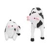 2pcs Cows Figurine Resin Animal Sculpture Crafts Miniature Garden Ornament Gardening Bonsai DecorationsM