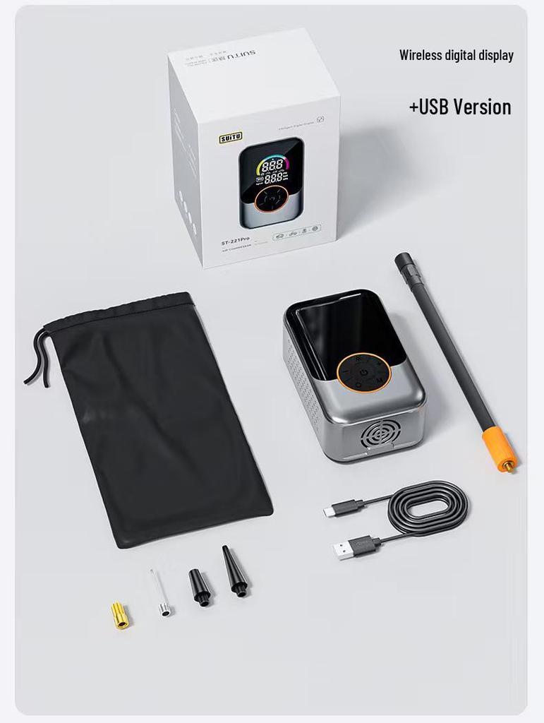 Portable On-Board High-Pressure Wireless Electric Car Tire Pump