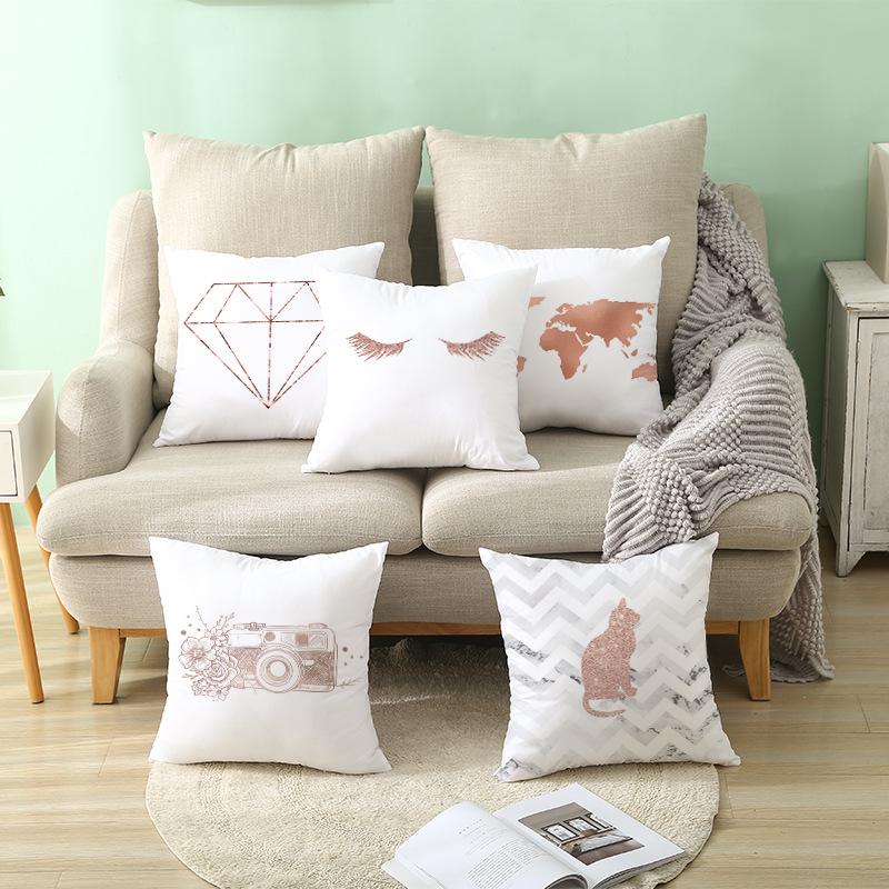 Household Products Nordic Ins Style Pillowcase Pink Gold Sofa Cushion Waist Pillowcase