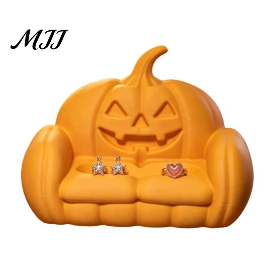 Decorative Holiday Display Tray Halloween Jewelry Tray, 3D Printed Ghost Pumpkin Couch Shaped Trinket Dish, Theme Accessory Holder Gothic Small