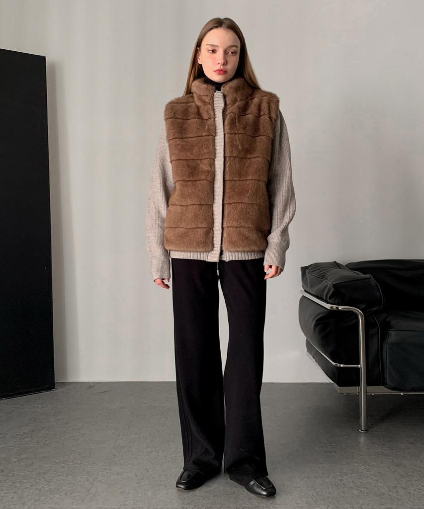 Vascara Faux Fur Knit Cardigan