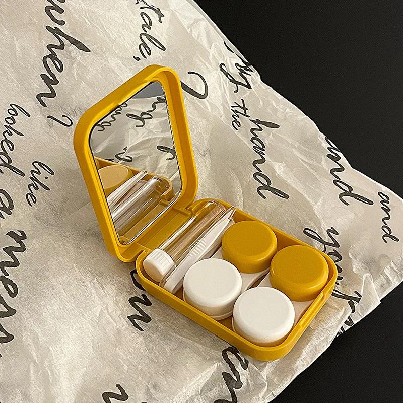 

2 пары/набор дорожных контактных линз контейнер для замачивания линз коробка для красоты зрачок женский футляр для контактных линз коробка для глазных контактных линз жёлтый