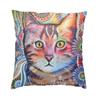 Colorful Cats Painting Pillow Case Home Decorative Kawaii Kitty Cushion Cover Throw Pillow For Car Double-Sided Printing
