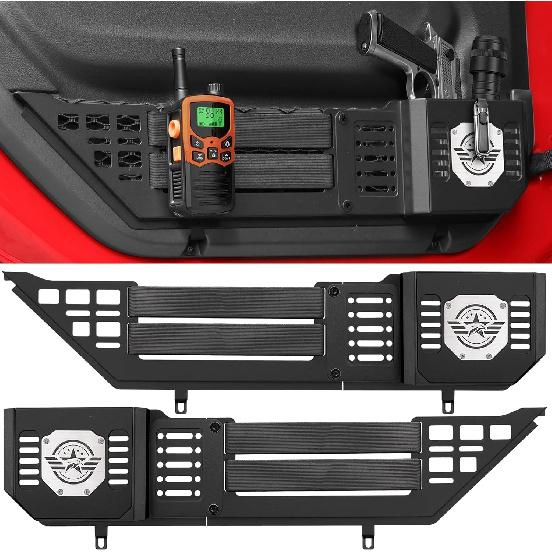 VEILS Front Door Storage Box for Jeep Wrangler JL JLU 4XE (2018-2025) & Gladiator JT (2020-2025) Accessories, Fits Manual/Power Seats, Heavy-Duty