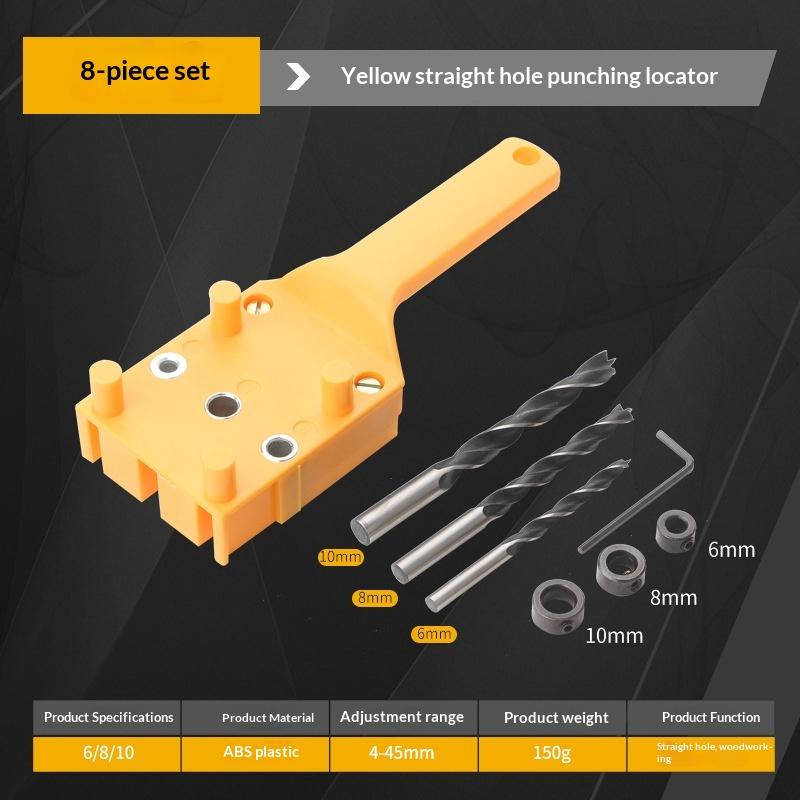 For Carpentry Straight Hole Locator Clamp Woodworking Dowel Handheld Drill Guide And Hole Saw Tool 6/8/10Mm Drill Bit