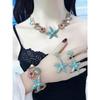 Island style beach starfish vacation four-piece set chain alloy diamond-encrusted bohemian shell jewelry