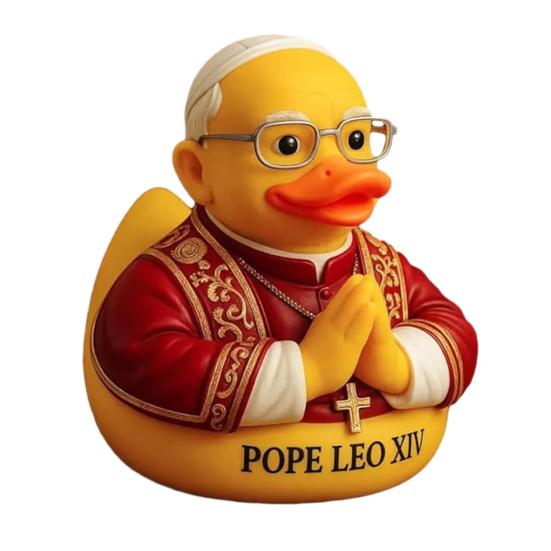 Pope Leo XIV Duck Resin Pope Catholic Duck Figurine Religious Desktop Catholic Duck Statue Keepsake Gift for Friends