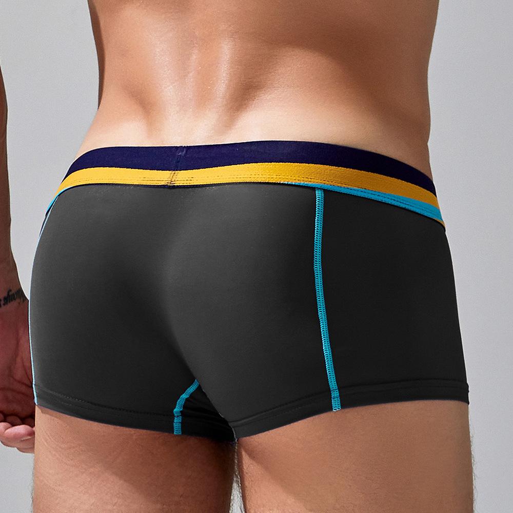 Men's Low Rise Ice Silk Boxer Briefs Quick Dry Athletic Underwear Breathable Sport Trunks for Men