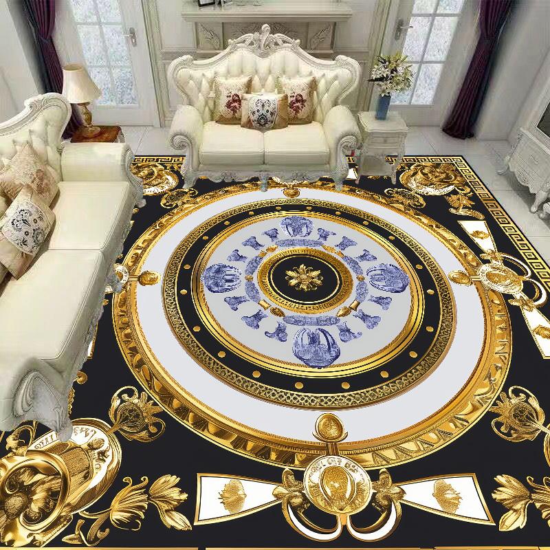 Avrupa Lüks Altın Rengi Halılar Oturma Odası Dekorasyonu Ev Kanepe Masaları Alan Halısı Yatak Odası Salon Kaymaz Lüks Yer Paspasları