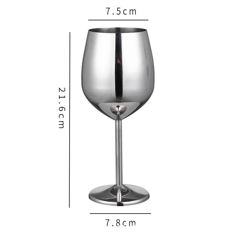 220/500ml Edelstahl Weinglas Cocktailkelch Rotweinglas Kreatives Metallweinglas Champagnerkelch für Bar Restaurant