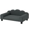 Dog Sofa with Support Armrests, Wooden Frame & French Terry Fabric, 66x42x28.5 cm, Dark Grey