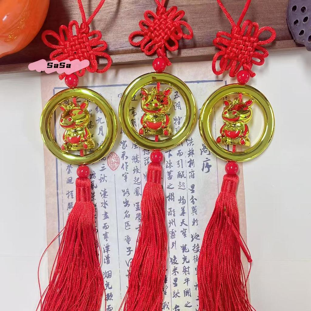 S-1Pc 2026 Year Of The Horse Wall Hanging Ornament New Year Lucky Housewarming Decoration Red Wooden Plaque Horse Pendant Gifts