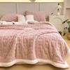 Thickened Coral Fleece Bed Blankets for Winter Warm Soft Imitation Lambs Wool Jacquard Blankets for Bedroom Sleeping Sofa Throw