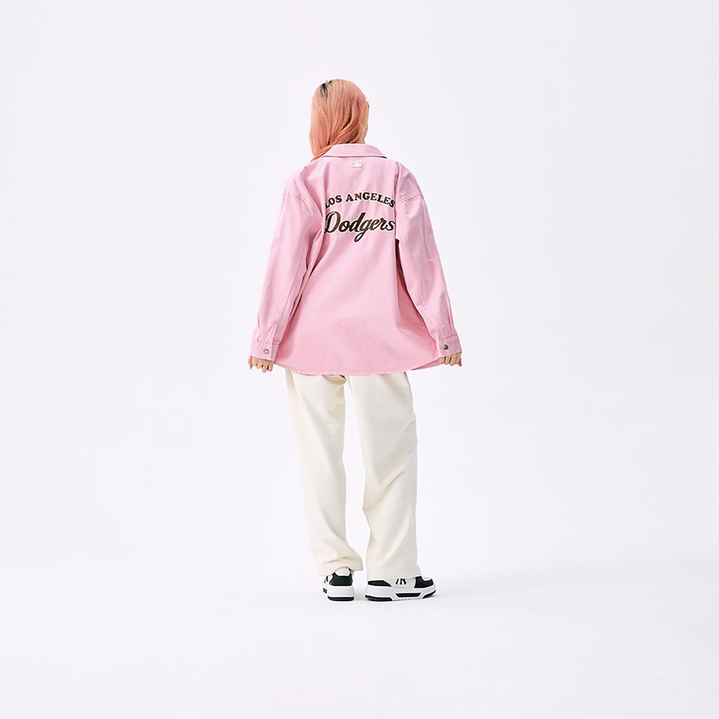 New MLB MLB Preppy Style Collection Los Angeles Dodgers SS25 Shirt Unisex Pink 3ADRV0151-07PKS