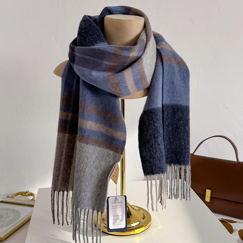 Wollen Winter Sjaal Voor Vrouwen Lange Warme Kasjmier Sjaals Hijab Effen Dames Sjaal Wikkel Vrouwelijke Pashmina Bandana Hoofddoeken One Size gray