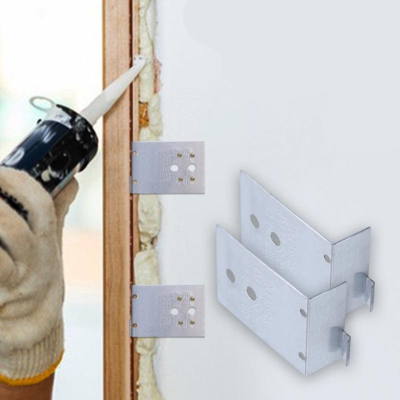 100Pcs Door Installation Fixing Pieces Wood Door Frame Corner Assistant Bracket Heavy Duty Stainless Steel Mounting
