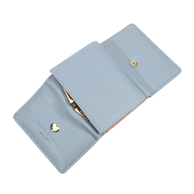 Fashionable Compact Short Wallet Women Cute Mini Folding Wallet Multiple Card Slots Credit Card Holder