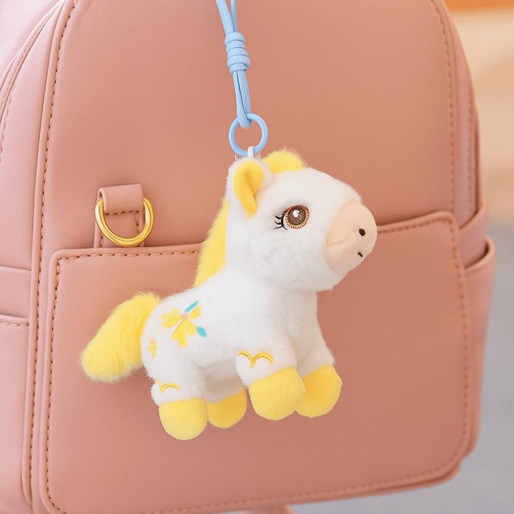 Chinese Style Vintage Pony Plush Keychain Mascot Chinese Horse Plush Keyring  Chinese New Year Gift