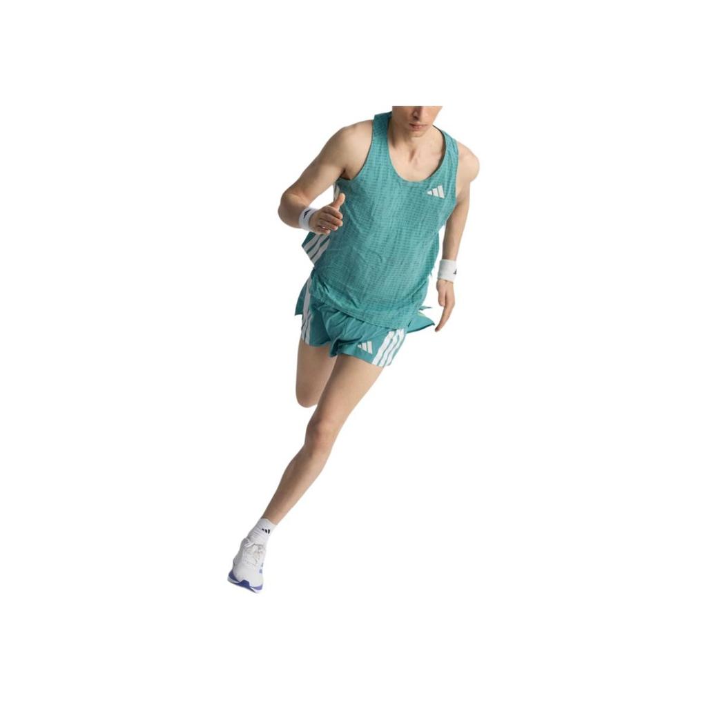 Adidas Slim Fit Sleeveless Crew Neck Tank Top Men Tops Blue JV7161