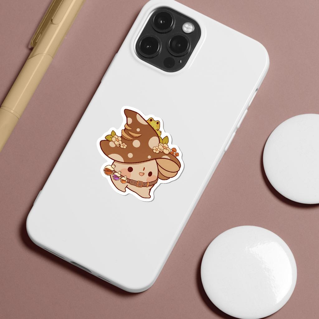 50 Cartoon Frogs and Mushrooms Doodle Stickers Creative Cartoon Stickers Mobile Phone Computer Waterproof Decorative Stickers