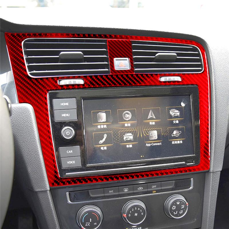 Red Car Interior Decoration Protection Carbon Fiber Sticker For Volkswagen VW Golf 7 GTI MK7 2014-2019 Auto Styling Accessories