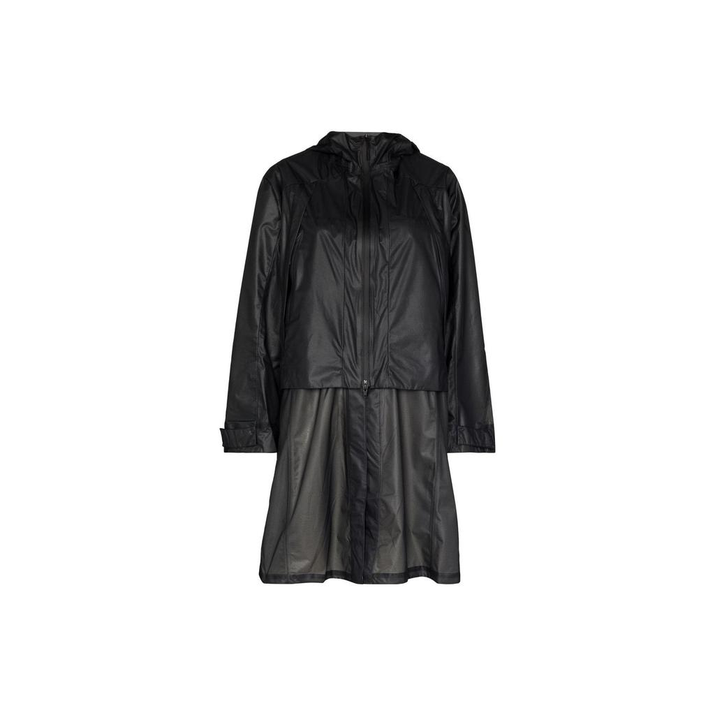Y-3 SS22 Solid Color Mid-Length Hooded Coat Women Coats Black HG8672