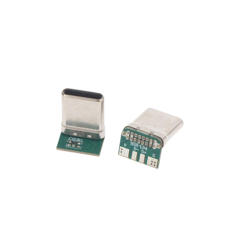 

2/4/10Pcs 16Pin 2 Welding Wire Data Band PCB USB Board USB 3.1 Type C Vertical Patch Board Male Head 16P Usb C Connector