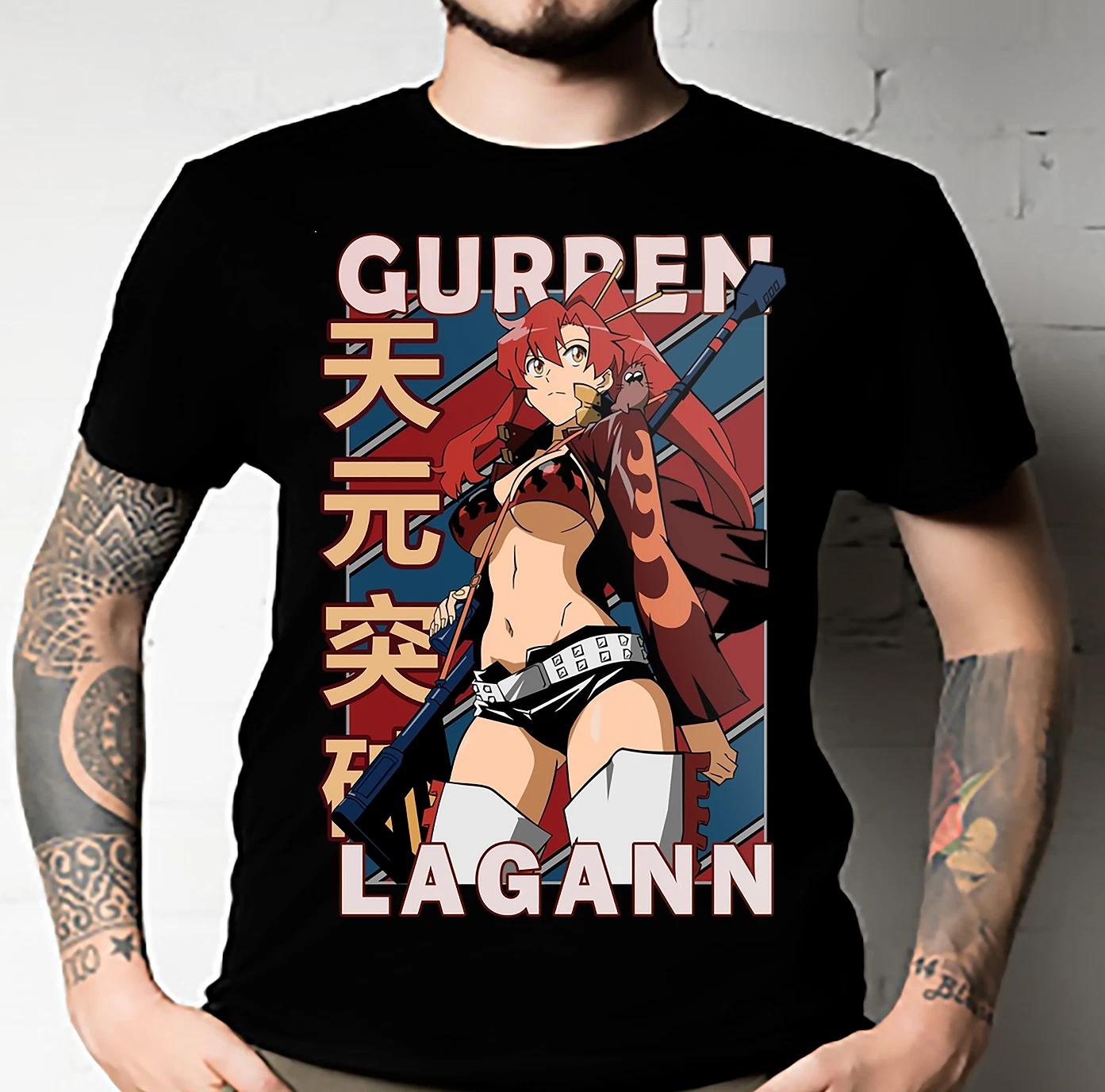 Men s and Women s T-shirts Yoko Littner Tengen Toppa Gurren Lagann Blue Red Retro Design Classic XXXL