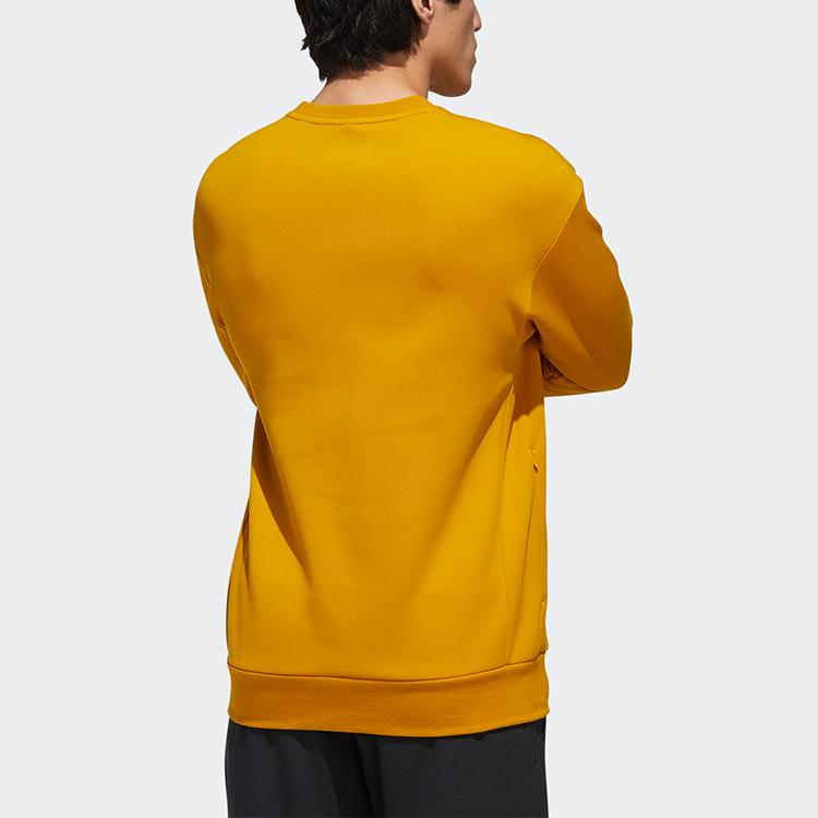 Adidas Bluza z okrągłym dekoltem w sportowym stylu Casual Męskie topy Han-Jade Biało-Złote GM4427