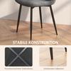 Dining Chairs, Set of 4 Kitchen Chairs with Backrest, Velvet Look, Upholstered Chairs with Metal Legs, for Dining Table, Grey