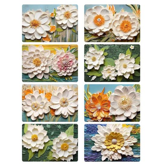 Floor Mat 3D Visual Effect Flower Pattern Non-Slip Backing Rug Living Room Bedroom Hallway Entryway Playroom Decor