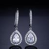 ZAKOL Luxury Teardrop Cubic Zirconia Dangle Earrings For Women Sparkling Crystal Earrings Bridal Wedding Party Jewelry Gift