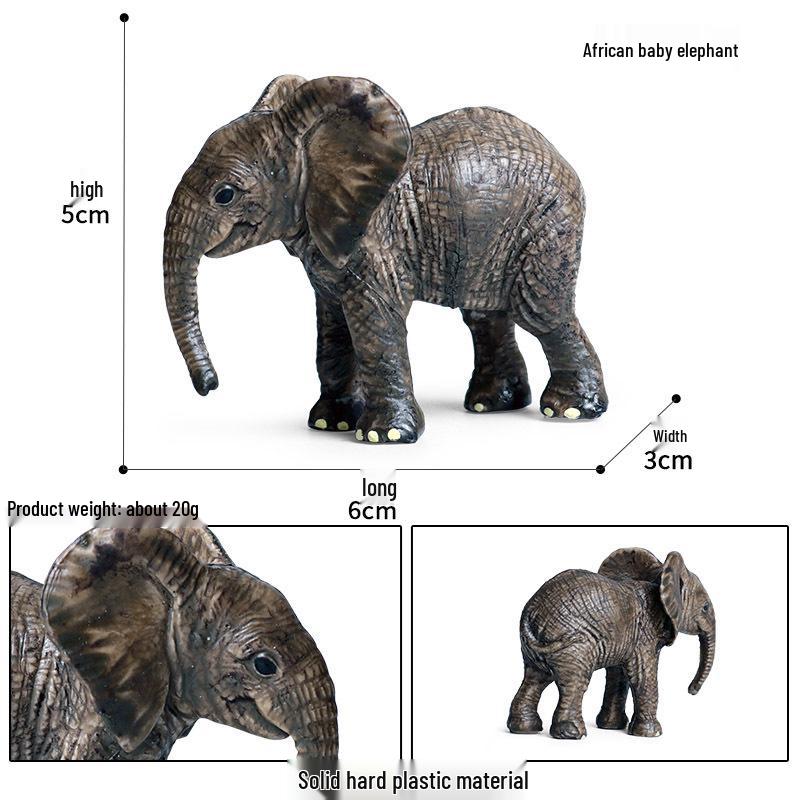 Wildlife Elephant Simulation Toy: African & Asian Elephant Model for Children