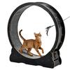 Kattenloopwiel, 120 cm Houten Kattenloopwiel voor Binnenkatten tot 12,7 kg, Kattenloopband met Tapijtbaan & Vergrendelingsmechanisme, Stil
