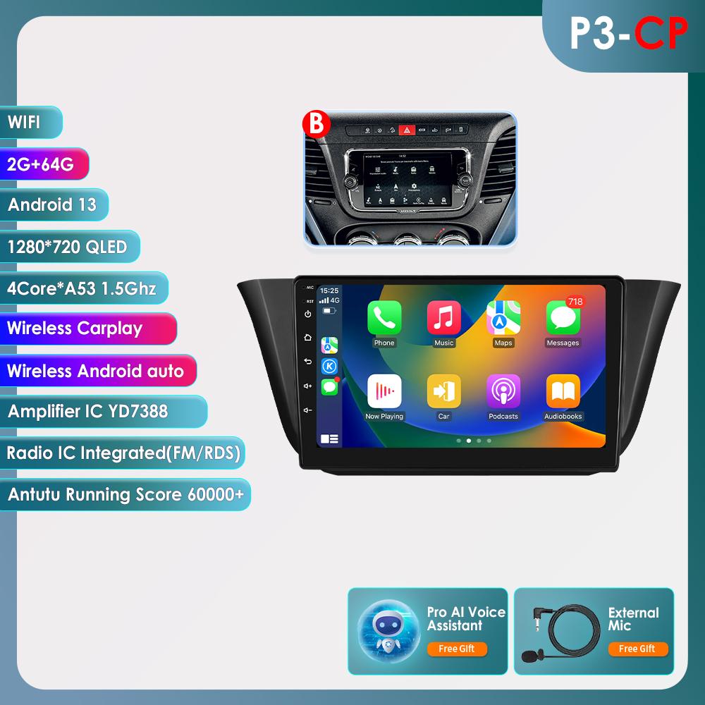 Hizpo 4G 9'' AI Intelligent System Wireless CarPlay Android Auto Radio for Iveco Daily 2013-2021 Car Multimedia GPS 2din Intelligent Screen DVR Cam