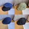Retro Color Solid Denim Newsboy Cap Vintage Wash Sunshade Street Style Fashion