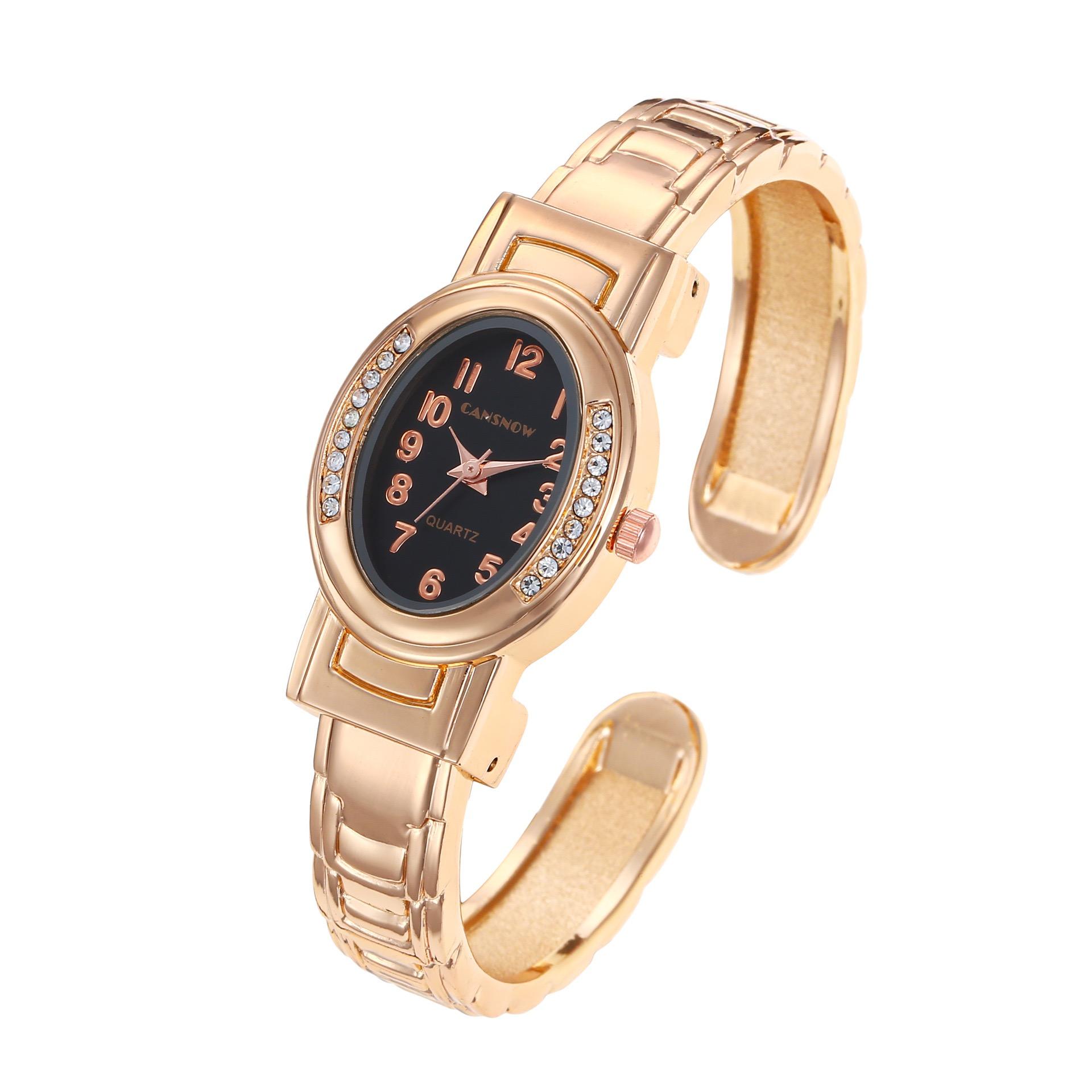 

New Luxury Zircon Women s Watches Simple Golden Wristwatches Small Dial Watches Bracelet Ladies Watch Gift Ladies Clock Watch чорний/Яскраво-рожевий