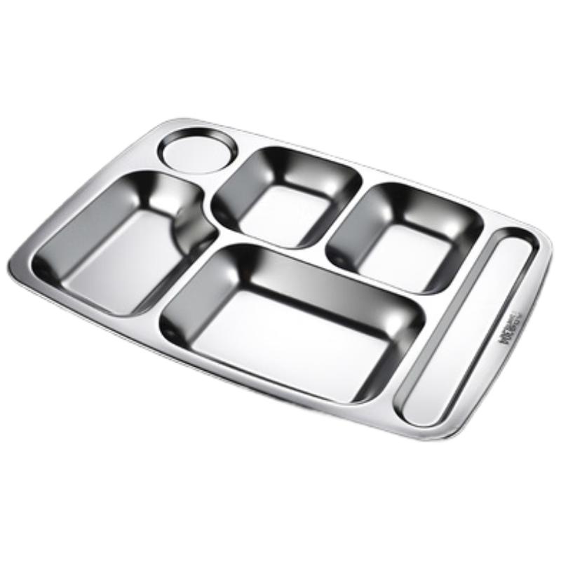 JINWANFU 304 Stainless Steel Divided Canteen Tray