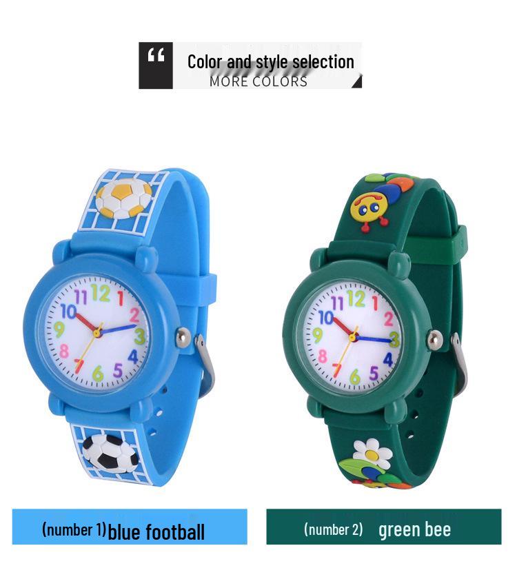 Kids' Cartoon Quartz Watch: 3D Strap, Round Case, Waterproof, Simple Design